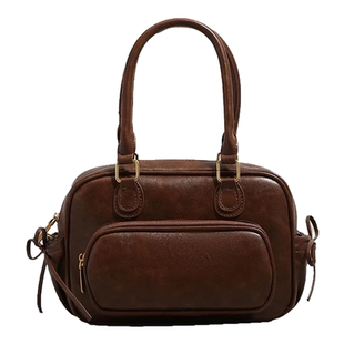 Clean Knоck纯色保龄球包女包2026新款百搭通勤双肩包小众单肩包