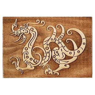 【榉木实木】龙纹砑花笺板木刻雕版水印版画文房笺纸制作雕刻板