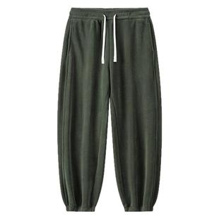 KC真维斯男装冬季新品直筒重磅奥粒绒长裤加厚运动裤显瘦加绒卫裤