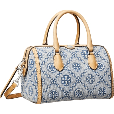 TORY BURCH 汤丽柏琦 T MONOGRAM 迷你丹宁酒桶包 183612