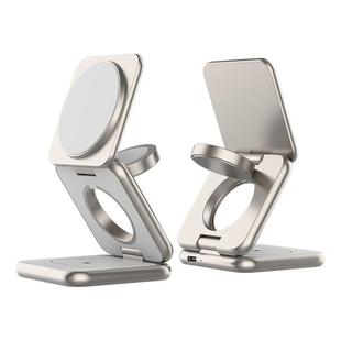 竞闪 铝合金高端三合一无线充电器适用apple手表苹果15ProMax手机iWatchS9充电底座磁吸快充magsafe耳机支架