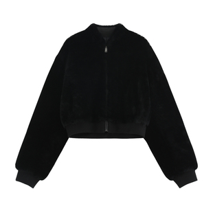 【寂暮】轻奢澳洲美利奴皮毛一体绵柔细密短直毛短款皮草外套2359