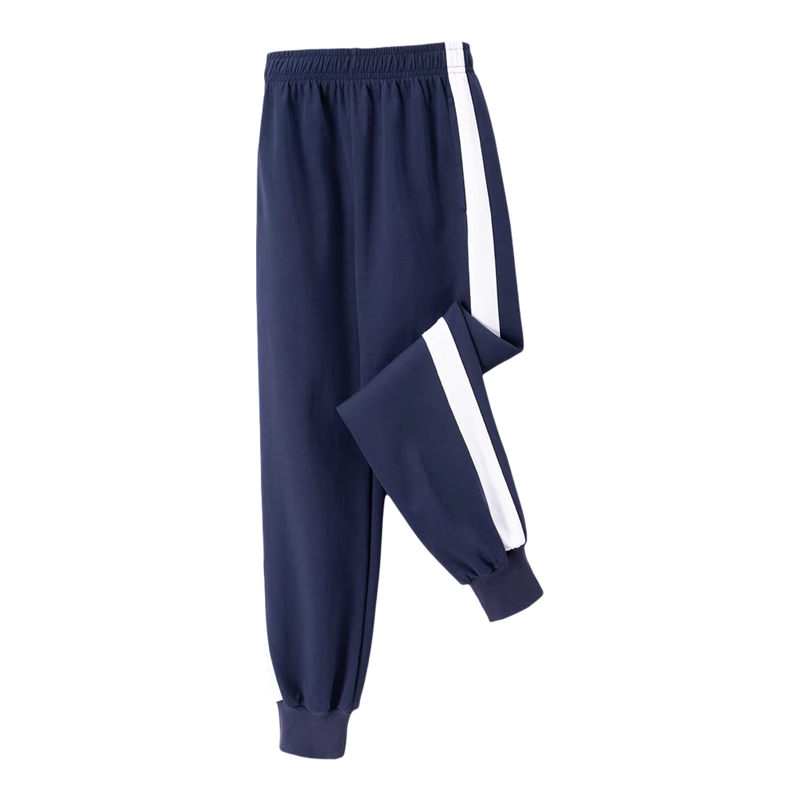 加厚绒一道杠束脚藏蓝色校服裤子