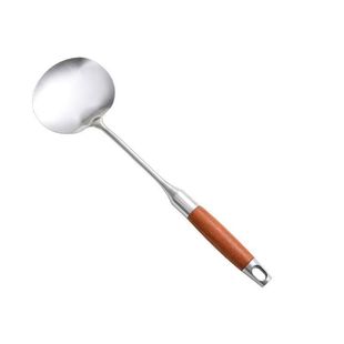 锅铲家用316不锈钢蘑菇铲食品级铲子炒菜木柄把铁锅铲加厚炒菜勺