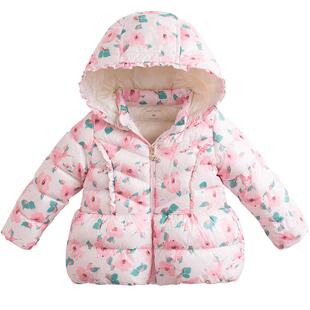 【清仓】马克珍妮宝宝冬装女童轻羽绒服儿童白鸭绒外套连帽76019