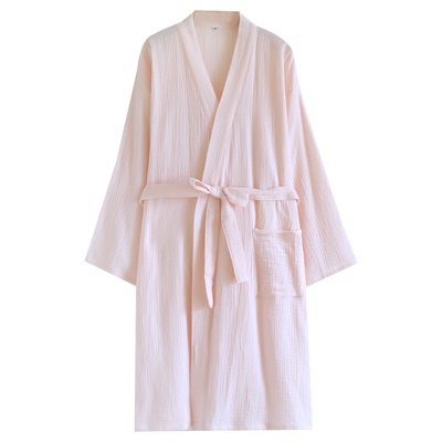 双层纯棉纱布情侣睡袍