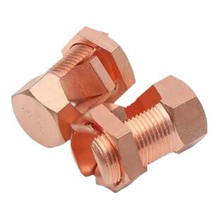 铜螺栓线夹开口螺栓线夹16/35/50/70/网格桥架接地开尾TJ螺栓线夹