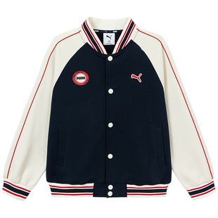 PUMA彪马童装26春季新款儿童针织便服男女童棒球服外套潮流撞色