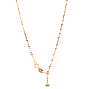 o字链18k金闪o链黄金彩金白金au750项链女素链十八k可调节锁骨链