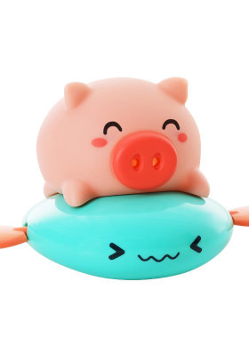 儿童冲浪小猪骑飞鱼宝宝洗澡玩具