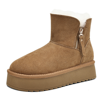 达芙妮厚底雪地靴女款加绒加厚