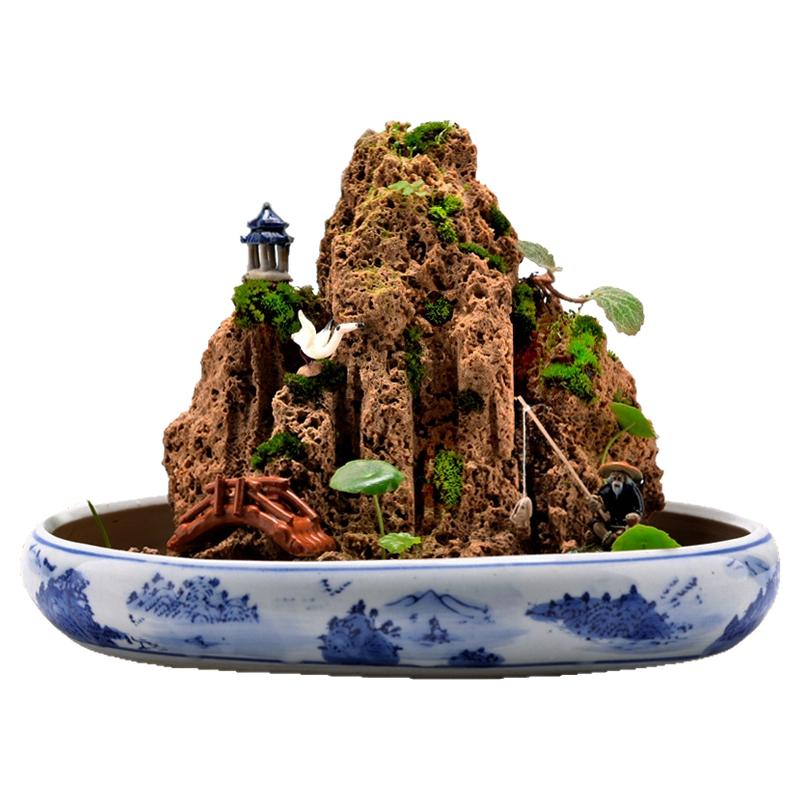 吸水石假山石盆景摆件造景石