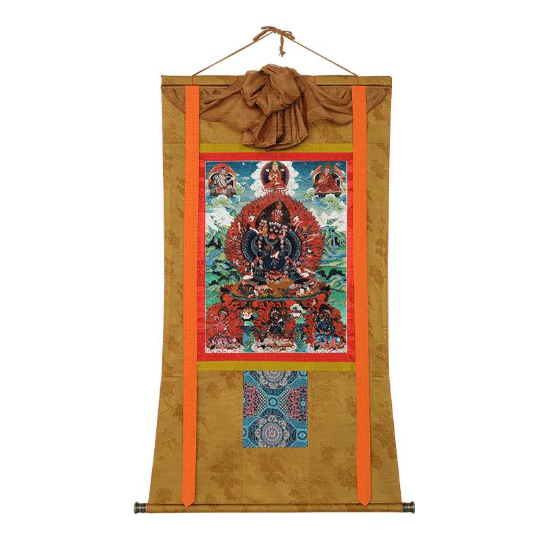 藏村客厅藏式装裱矿物唐卡装饰画