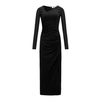 DVF经典曜石黑连衣裙小黑裙