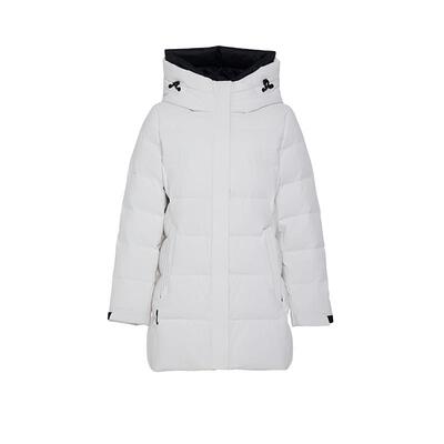 雪伦冬季女中长款红色羽绒服