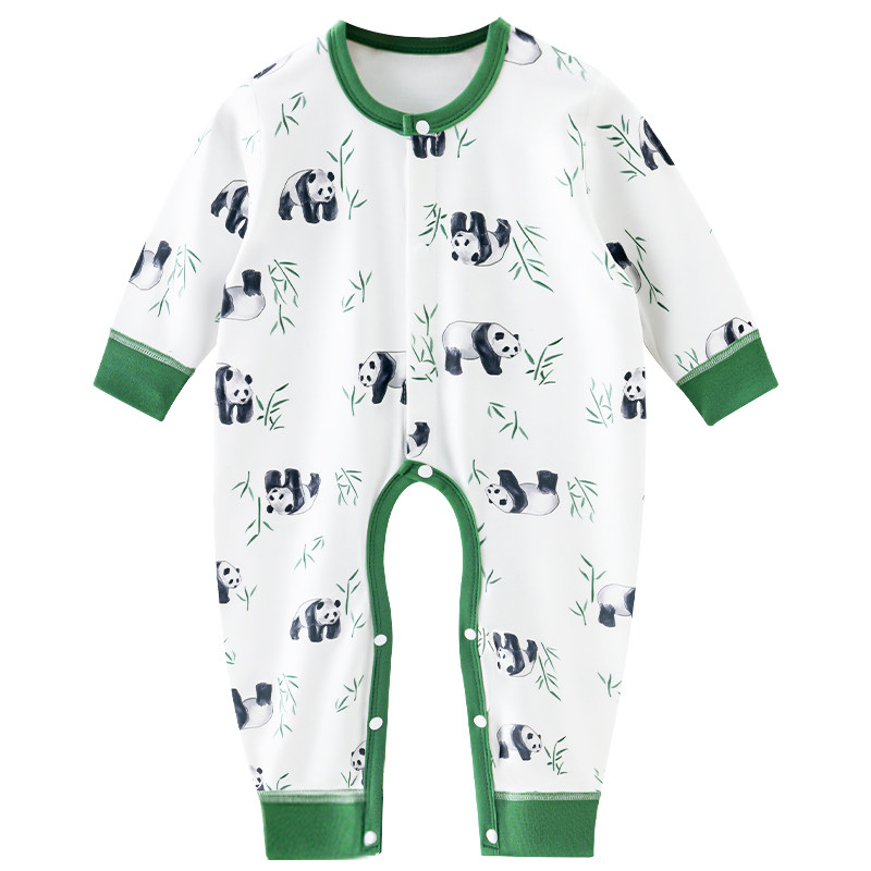 婴儿连体衣开裆薄款爬服纯棉哈衣