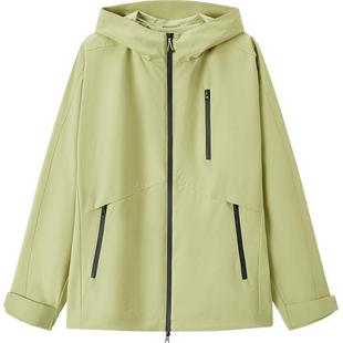 森马户外登山三防外套男2025秋季款连帽上衣徒步露营男女同款夹克