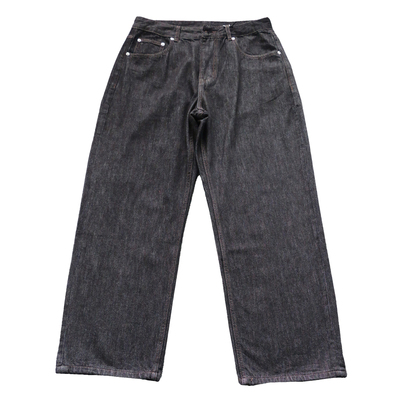 重磅水洗复古黑色牛仔裤男直筒