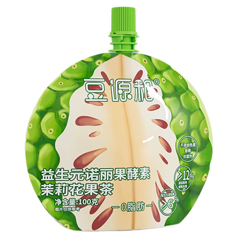 豆源和旗舰店益生元诺丽果酵素茉莉花果茶0脂肪果茶饮料100g*7袋