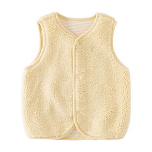 戴维贝拉儿童马甲两面穿仿羊羔绒秋冬新款男童上衣女宝宝