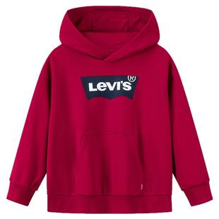 【加绒】李维斯儿童卫衣男女童长袖冬季新款童装女童上衣连帽衫红