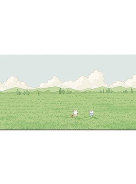 皮革防水防油鼠标垫治愈系插画