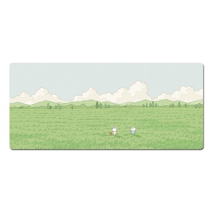 治愈韩国插画鼠标垫女生高颜值办公室桌垫大号防水学生书桌垫家用