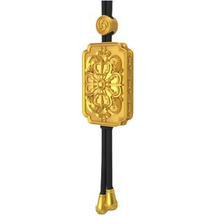 金米黄金花开富贵降魔金刚宝杵錾花吊牌古法金吊坠十相自在伏魔杵
