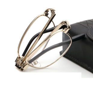 新款可折叠近视镜男有度数耐磨玻璃镜片超薄超轻高清金属全框大脸