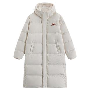 Kappa卡帕背靠背新款冬季运动羽绒服女生长款保暖防寒服男士外套