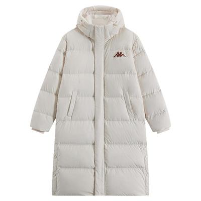 Kappa连帽长款男女同款羽绒服