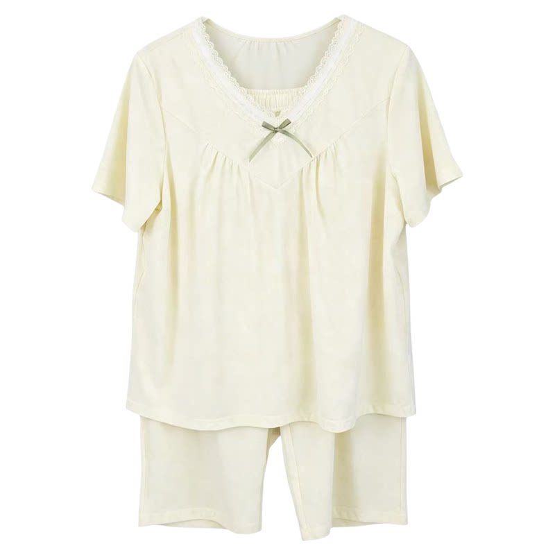 香蜜闺秀26203007蝴蝶结睡衣女夏季短袖休闲时尚家居服套装