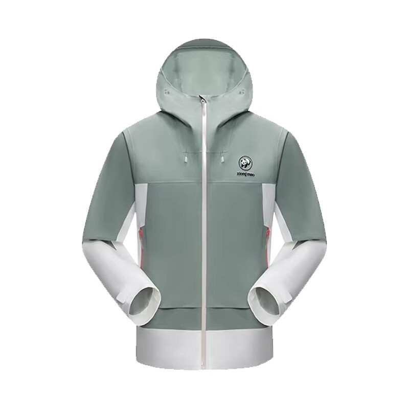 熊猫单层冲锋衣拼色外套登山服