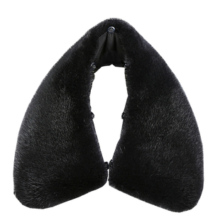 通用真皮水貂毛领子男狐狸毛领獭兔真毛领单卖皮衣大翻领子假领黑