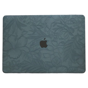 蓝色压花2024新款苹果电脑保护套适用于新款Macbookm2Air13.6寸MacPro14Pro16M4外壳Macbookm1air13寸软壳