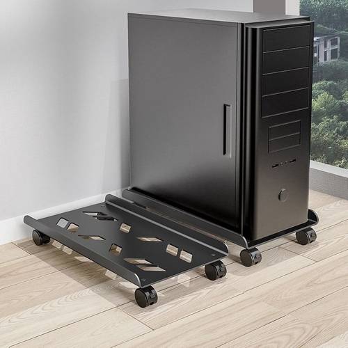 碳钢电脑主机托架收纳可伸缩机箱物底座移动置物架支插架可排带