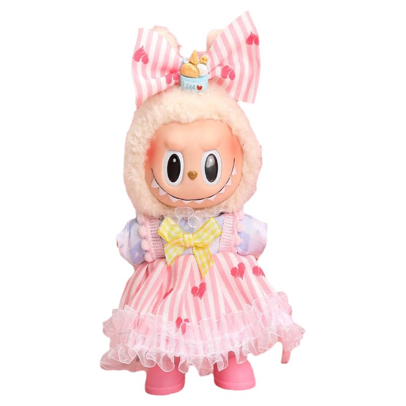 拉布布娃衣labubu衣服17cm一二三代坐坐派对可爱裙子套装可爱着替