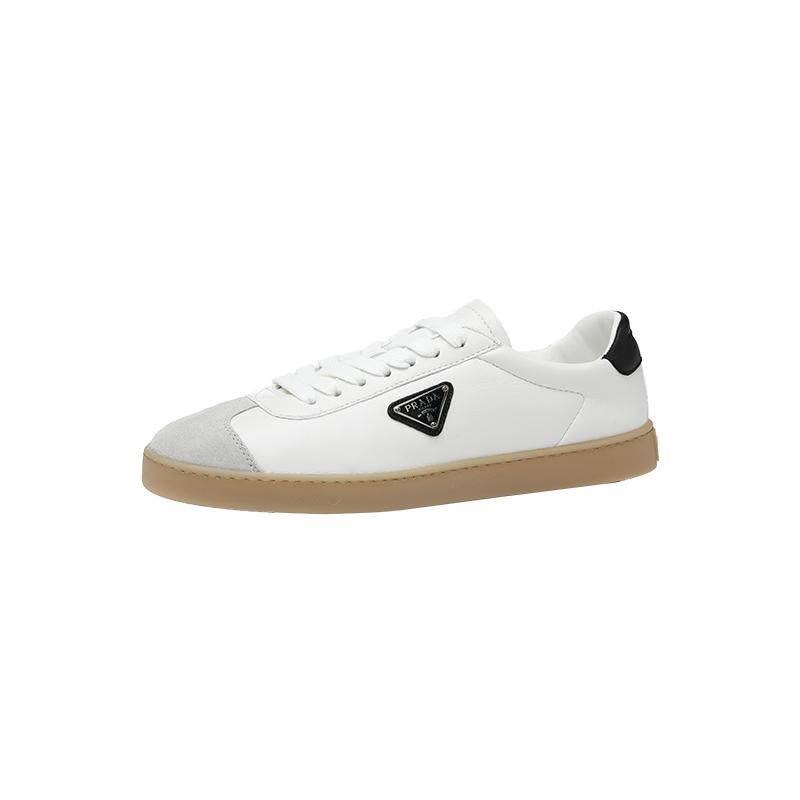 【自营】Prada/普拉达男士SS25标识三角徽标皮革拼接系带休闲鞋