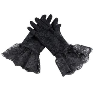 复古蕾丝手套女薄款性感黑网纱高级感优雅旗袍表演配饰lolita拍照