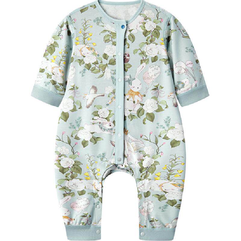 babycare山茶花连体衣宝宝爬服睡衣婴幼儿包屁衣服四季秋冬童装