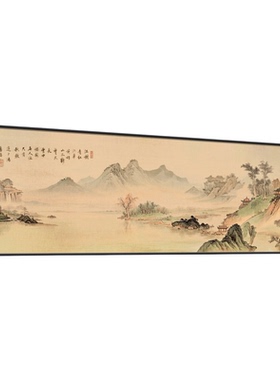 新中式客厅背景墙山水装饰画