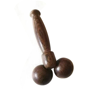 鸡翅木按摩器滚轮手动颈椎颈部双球面部腿部全身美容按摩提拉