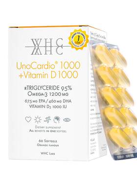 WHC小千金95%高纯度深海鱼油rTG型Omega3V D3成人补脑护眼60粒