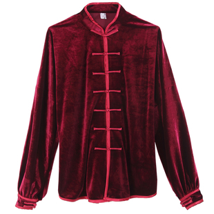 金丝绒太极服女秋冬加厚男中老年太极拳服装武术服冬季中国风中年