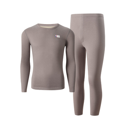 NBA男士秋衣秋裤套装保暖内衣加绒加厚含羊毛桑蚕丝冬季棉毛衫新