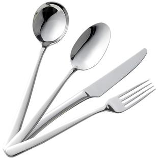 米立风物304不锈钢甜品叉勺高端西餐套装三件套牛扒牛排餐具刀叉