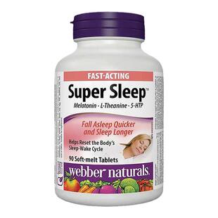 加拿大直邮webber伟博 SUPER SLEEP睡眠宝褪黑素缓解睡眠 90粒