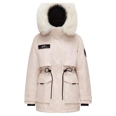 波司登冬极寒中长款收腰显瘦鹅绒派克毛领羽绒服女工装大毛领