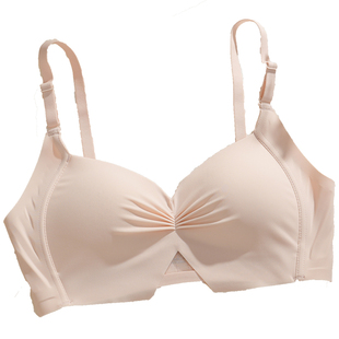 大胸显小胸内衣女薄款无痕红色本命年套装收副乳防下垂聚拢文胸罩