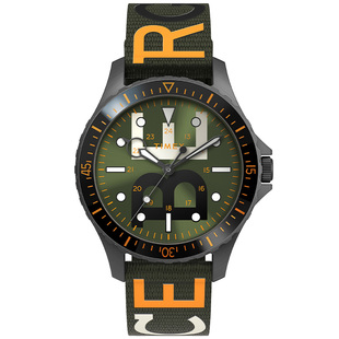 TIMEX天美时联名款夜光指针绿色表盘织纹时尚休闲手表TW2V62800